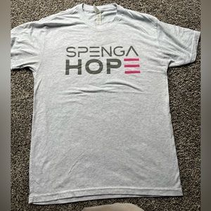 SPENGA hope - breast cancer awareness tshirt. Size small. - grey